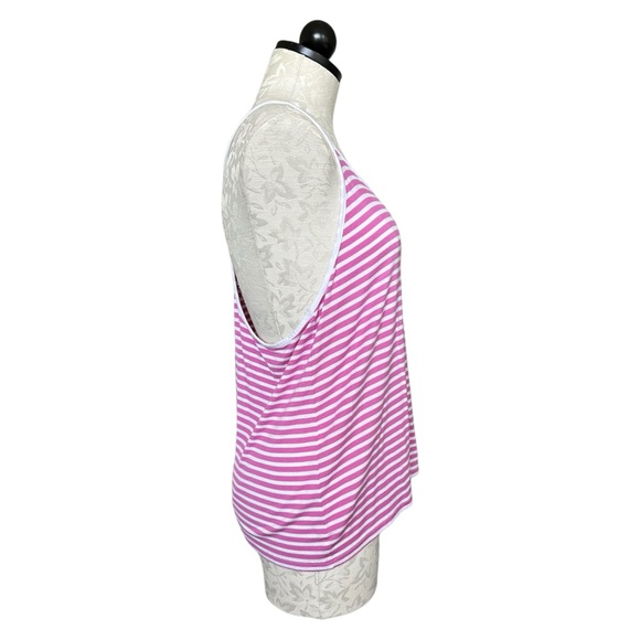 Aerie NEW Pajama Henley Tank Top Pink & White Stripes Racerback Size Large - Picture 4 of 15